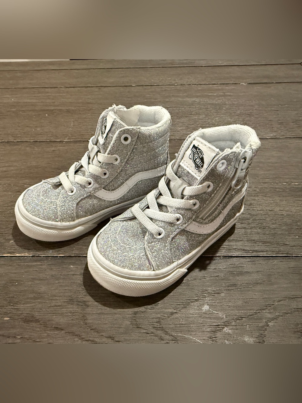 Vans Kids Glitter High-Top Sneakers - Silver